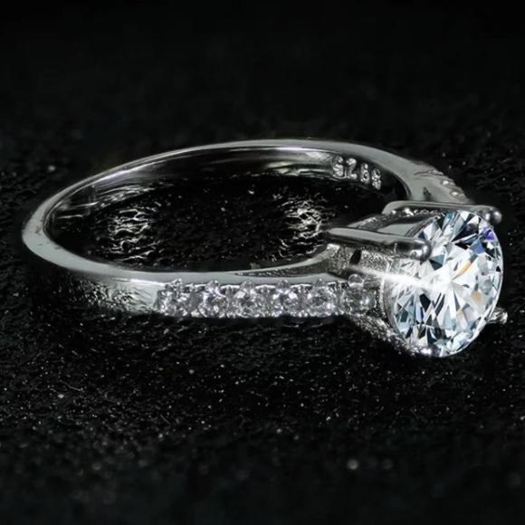 925 Sterling silver diamond engagement ring - Picture 6 of 6